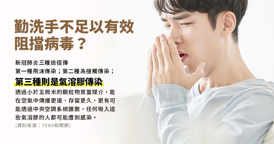 勤洗手不足以抵擋病毒!美國CDC證實小心新冠病毒「氣溶膠」傳播！